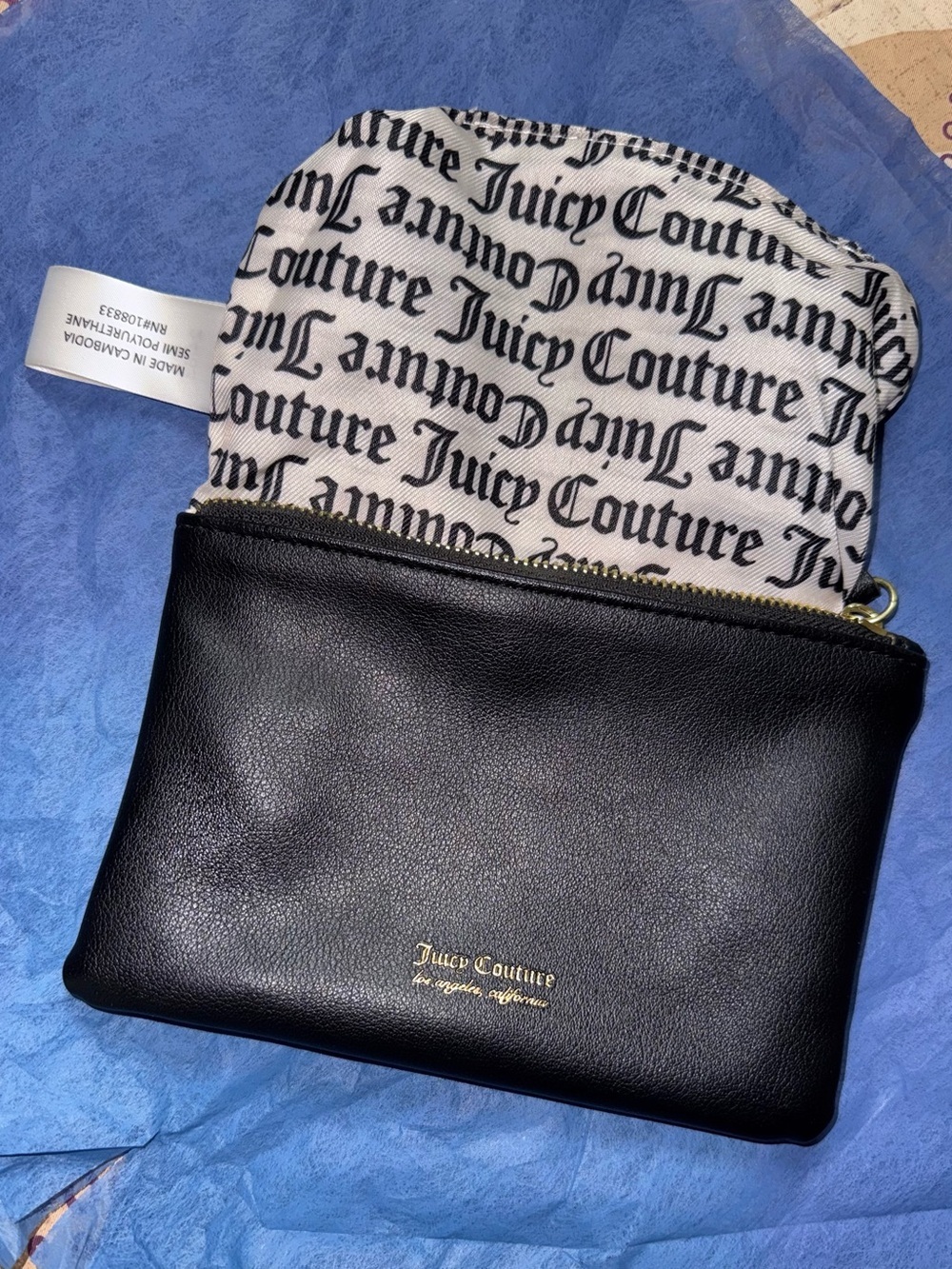 Juicy Couture Black Leather Double-Pouch Clutch - Picture 3 of 5